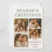 Seizoen Groetjes Foto Elegante Vakantie Kaart (Voorkant)