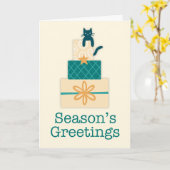 Seizoen Groetjes Kat Gift Stapel Vakantie Kaart (Gele Bloem)