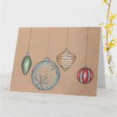 Seizoen Groetjes Kerstbol Vakantie Kaart (Gele Bloem)