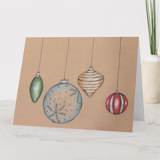 Seizoen Groetjes Kerstbol Vakantie Kaart (Voorkant)