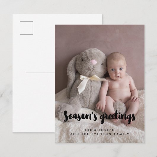 Seizoen Groetjes moderne Vakantiefoto Briefkaart (Voorkant / Achterkant)