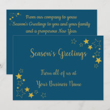 Seizoen Groetjes niet religieus blauw Gouden kaart