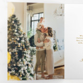 Seizoen Groetjes Pine Christmas Ornament Foto Drieluik Wenskaart (Binnenzijde eerst)