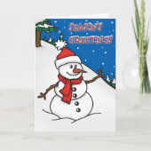 Seizoen Groetjes Snowman Kerst Kaart (Voorkant)