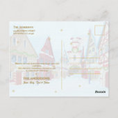 Seizoen Groetjes Snowy Village Familie Kerstmis Briefkaart (Achterkant)