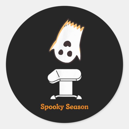 Seizoen Halloween Schattigee Ghost Gymnast Vault G Ronde Sticker (Voorkant)