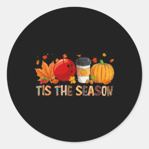 Seizoen Leopard Pompoen Bowling Halloween Herfst L Ronde Sticker