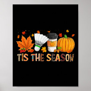 Seizoen Leopard Pumpkin Badminton Halloween Herfst Poster