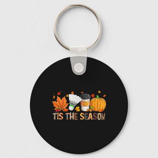 Seizoen Leopard Pumpkin Badminton Halloween Herfst Sleutelhanger (Voorkant)