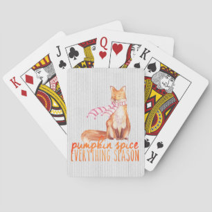 Seizoen met pompoengewürce Zittende Vos Pokerkaarten