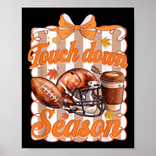Seizoen met touchdown in football, herfst football poster