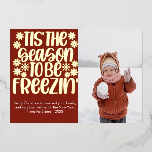 Seizoen naar Freezin Folie vakantie Kaart (Voorkant)