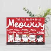 Seizoen om Kerstmis Miauw-lijk Grappig te zijn Knu Feestdagenkaart (Staand voorkant)