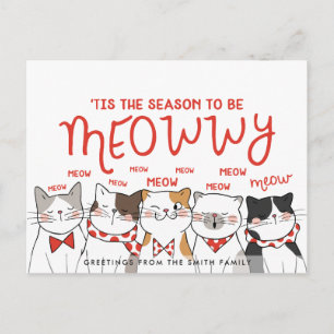 Seizoen om Meowwy te zijn   Funny Holiday Greeting Briefkaart