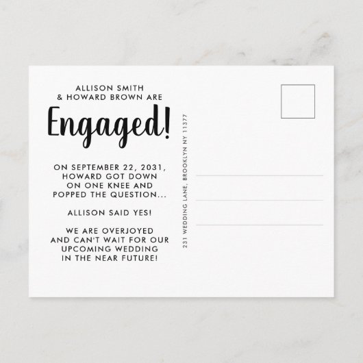 Seizoen om te fonkelen Verloofd Foto Vakantie Verl Aankondigingskaart (Achterkant)