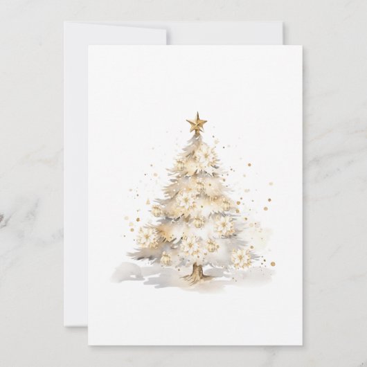 Seizoen om te trouwen Gold Bauble Christmas Weddin Kaart (Achterkant)