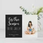 Seizoen om te zijn Jolly Black Vakantie Groet Foto Feestdagenkaart (Staand voorkant)