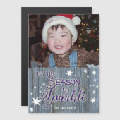 Seizoen op Sparkle Magnetic Photo Card (Voorkant / Achterkant)