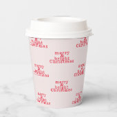 Seizoen Schattigee Modern Merry en felrode kerst Papieren Bekers (Achterkant)