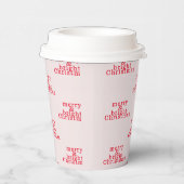 Seizoen Schattigee Modern Merry en felrode kerst Papieren Bekers (Rechts)