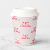 Seizoen Schattigee Modern Merry en felrode kerst Papieren Bekers (Voorkant)