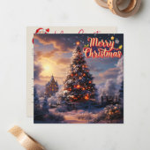 Seizoen Sparkle Christmas Kaart Notitiekaartje (Voorkant / Achterkant in situ)