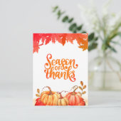 Seizoen van Bedankt pompoen en lederen Herfst Feestdagenkaart (Staand voorkant)