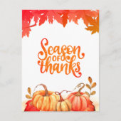 Seizoen van Bedankt pompoen en lederen Herfst Feestdagenkaart (Voorkant)