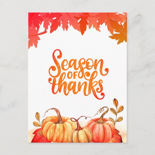 Seizoen van Bedankt pompoen en lederen Herfst Feestdagenkaart (Voorkant)