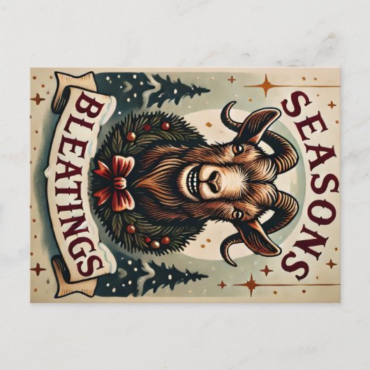 Seizoen van Bleatings - Feestelijke Geit Briefkaar Briefkaart (Voorkant)