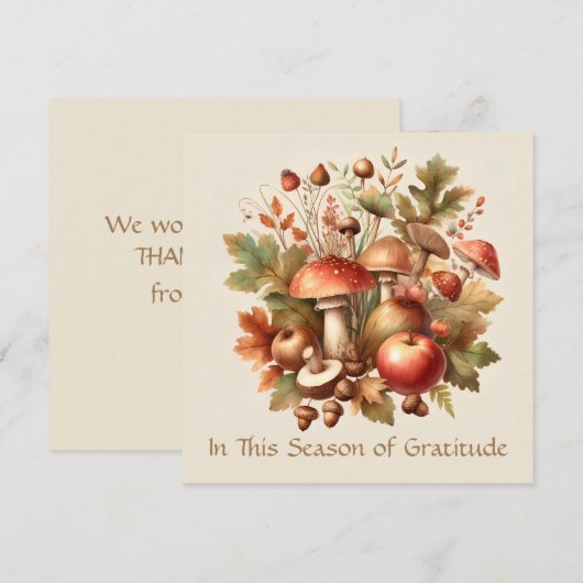 Seizoen van dankbaarheid Herfst paddenstoel eikel  Feestdagenkaart (Voorkant / Achterkant)