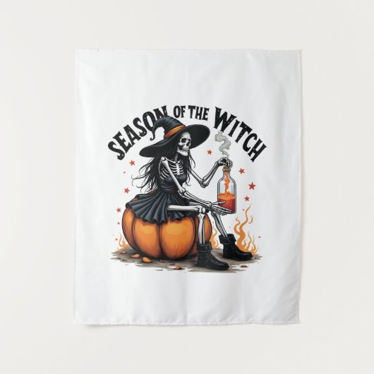 Seizoen van de Heks Eng Halloween Heks Wandkleed (Voorkant)