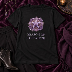 Seizoen van de Heks – Paarse Pentagram Witchcore T-shirt
