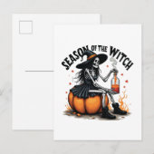 Seizoen van de Heks Spoky Hallowee Heks  Aankondigingskaart (Voorkant / Achterkant)