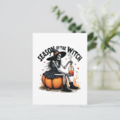 Seizoen van de Heks Spoky Hallowee Heks  Aankondigingskaart (Staand voorkant)