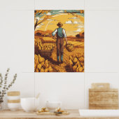 Seizoen van de tarweoogst poster (Keuken)