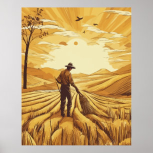 Seizoen van de tarweoogst poster