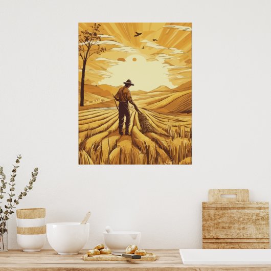 Seizoen van de tarweoogst poster (Keuken)