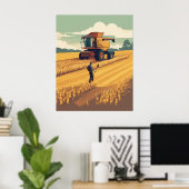 Seizoen van de tarweoogst poster (Thuiskantoor)