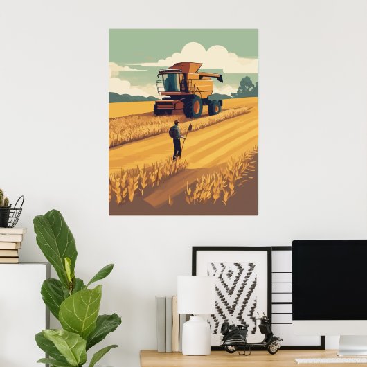 Seizoen van de tarweoogst poster (Thuiskantoor)