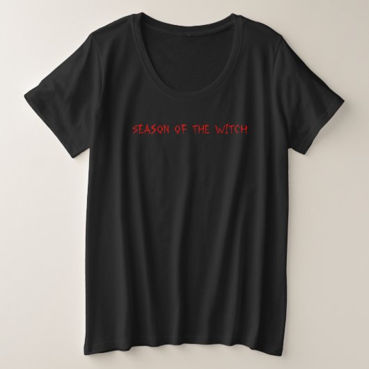 Seizoen van de Witch Red op zwarte dames plus groo Grote Maat T-shirt (Design voorkant)