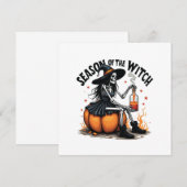 Seizoen van de Witch Spooky Halloween Witch Aankondiging (Voorkant / Achterkant)