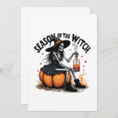 Seizoen van de Witch Spooky Halloween Witch Bedankkaart (Voorkant / Achterkant)