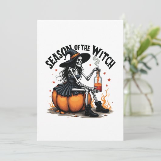 Seizoen van de Witch Spooky Halloween Witch Kaart (Staand voorkant)