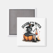 Seizoen van de Witch Spooky Halloween Witch Magneet (Voorkant / Achterkant)