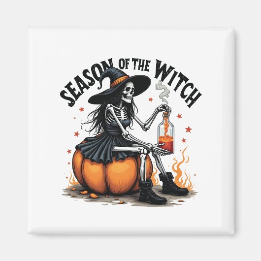 Seizoen van de Witch Spooky Halloween Witch Magneet (Voorkant)