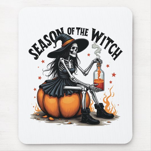 Seizoen van de Witch Spooky Halloween Witch Muismat (Voorkant)