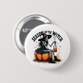 Seizoen van de Witch Spooky Halloween Witch Ronde Button 5,7 Cm (Voorkant /achterkant)