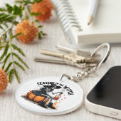 Seizoen van de Witch Spooky Halloween Witch Sleutelhanger (Voorkant Rechts)