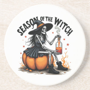 Seizoen van de Witch Spooky Halloween Witch Zandsteen Onderzetter